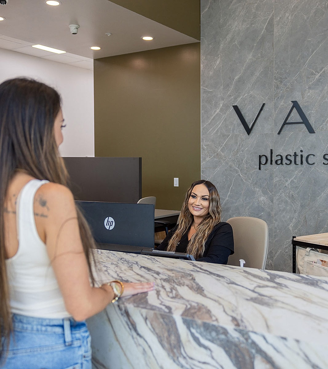 Reception area of a plastic surgery clinic