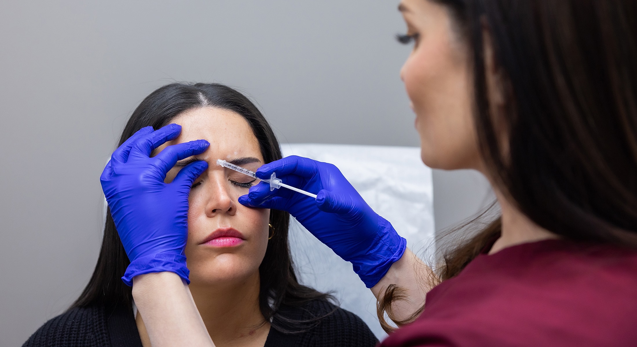 Botox procedure in a clinical setting.